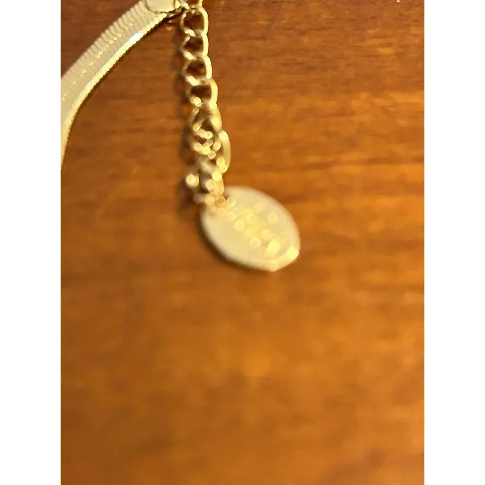Claire's Gold Tone Herringbone Chain Bracelet 8
